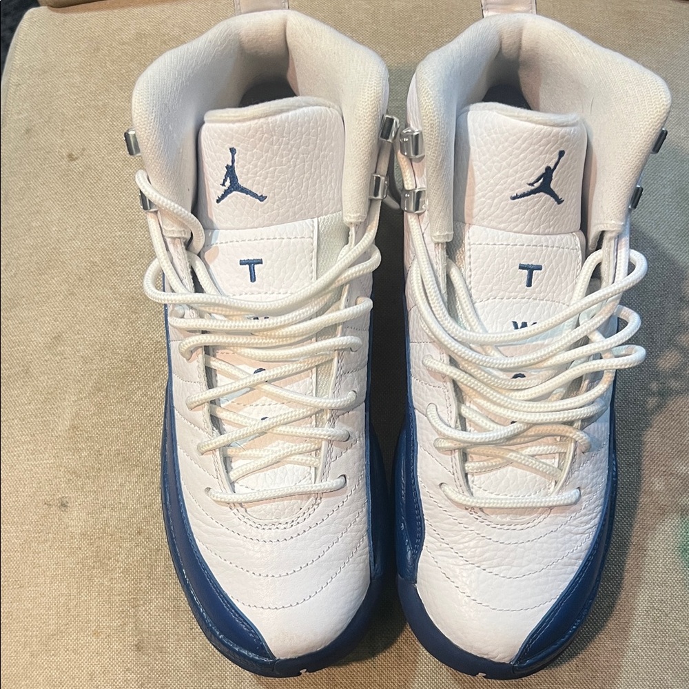 Jordan Kids White and Navy Sneakers